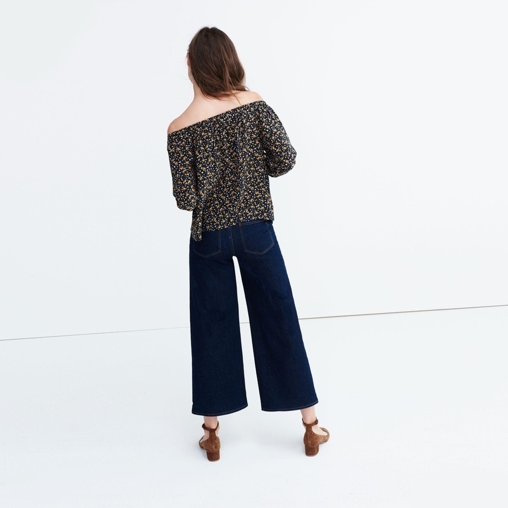 Madewell Women's Falling Leaves Off the Shoulder Silk Top - Picture 4 of 7
